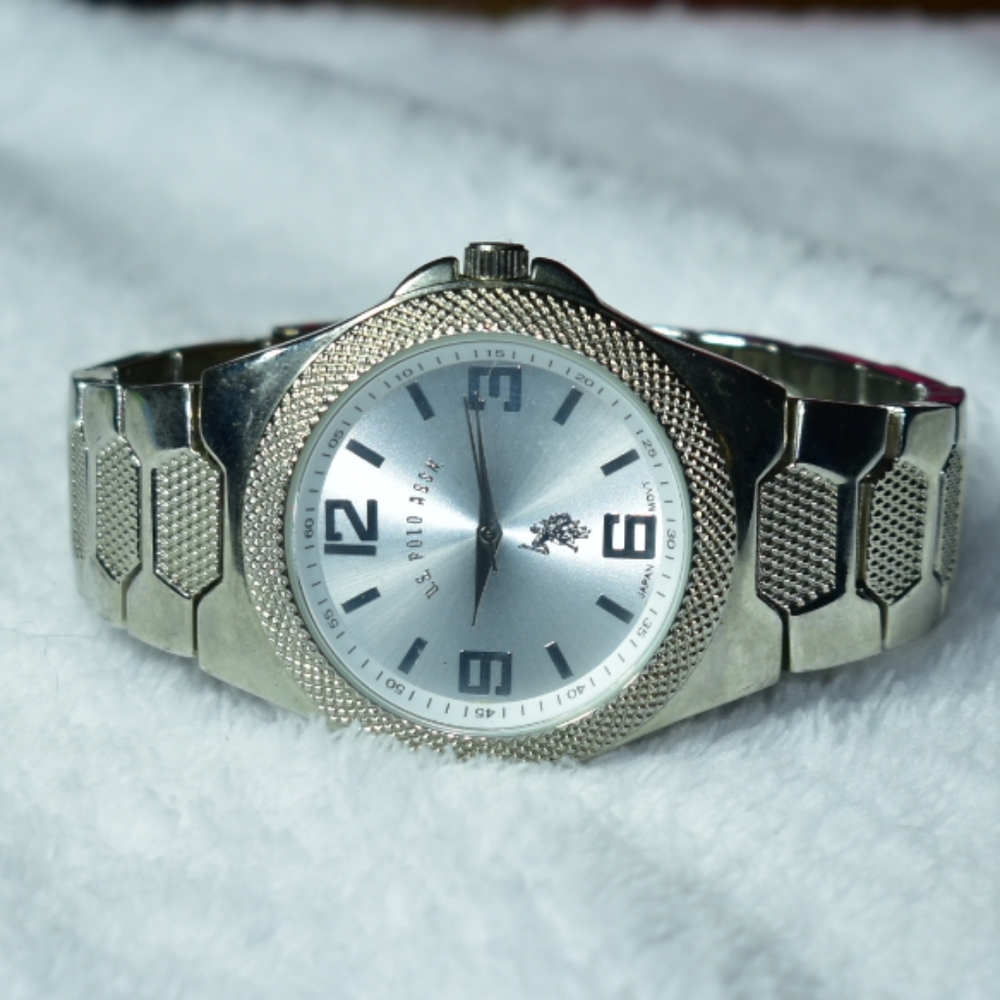 Chrome Quartz Watch by U.S. Polo Assn.